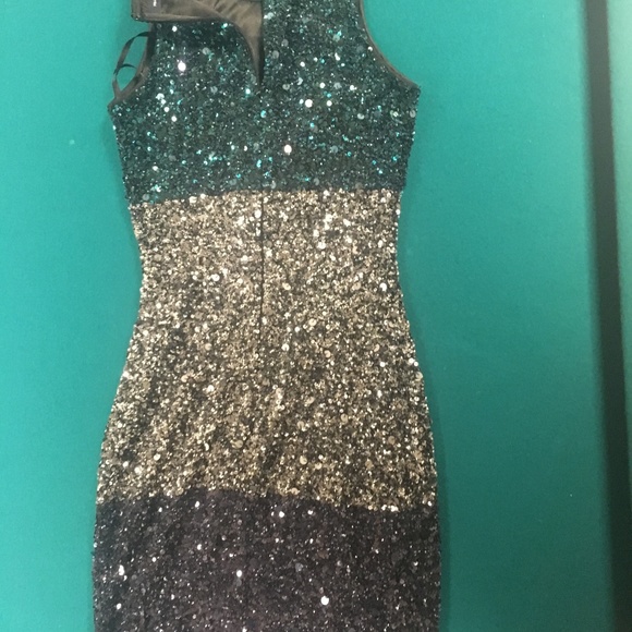 FRENCH CONNECTION colorblock Sequin Sheath Dress, - Picture 8 of 8